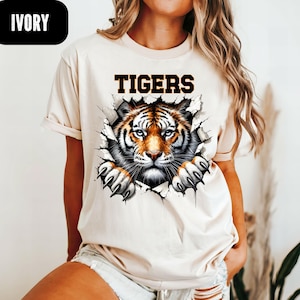 Tigers Mascot Shirt, Comfort Colors® School Mascot Shirt, Tiger Mascot Tee, College Mascot Shirt, Tigers Custom Mascot Shirt