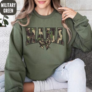 Camo MAMA Sweatshirt, Camo Coquette Sweater, Old School Camo Mom Sweater, Military Mama Sweater, Hunting Mama Sweater, Camo Mom Gifts