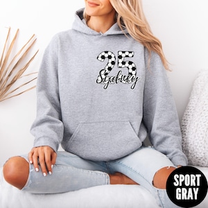 Custom Soccer Hoodie, Soccer Player Name and Number Hoodie, Soccer Mom Hoodie, Dad Hoodie, Game Day Soccer Hoodie, Soccer Season Hoodie