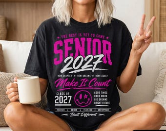 Inspirational Senior 2027 T-shirt, Comfort Colors® Distressed High School Senior T-shirt, College Graduate Tee