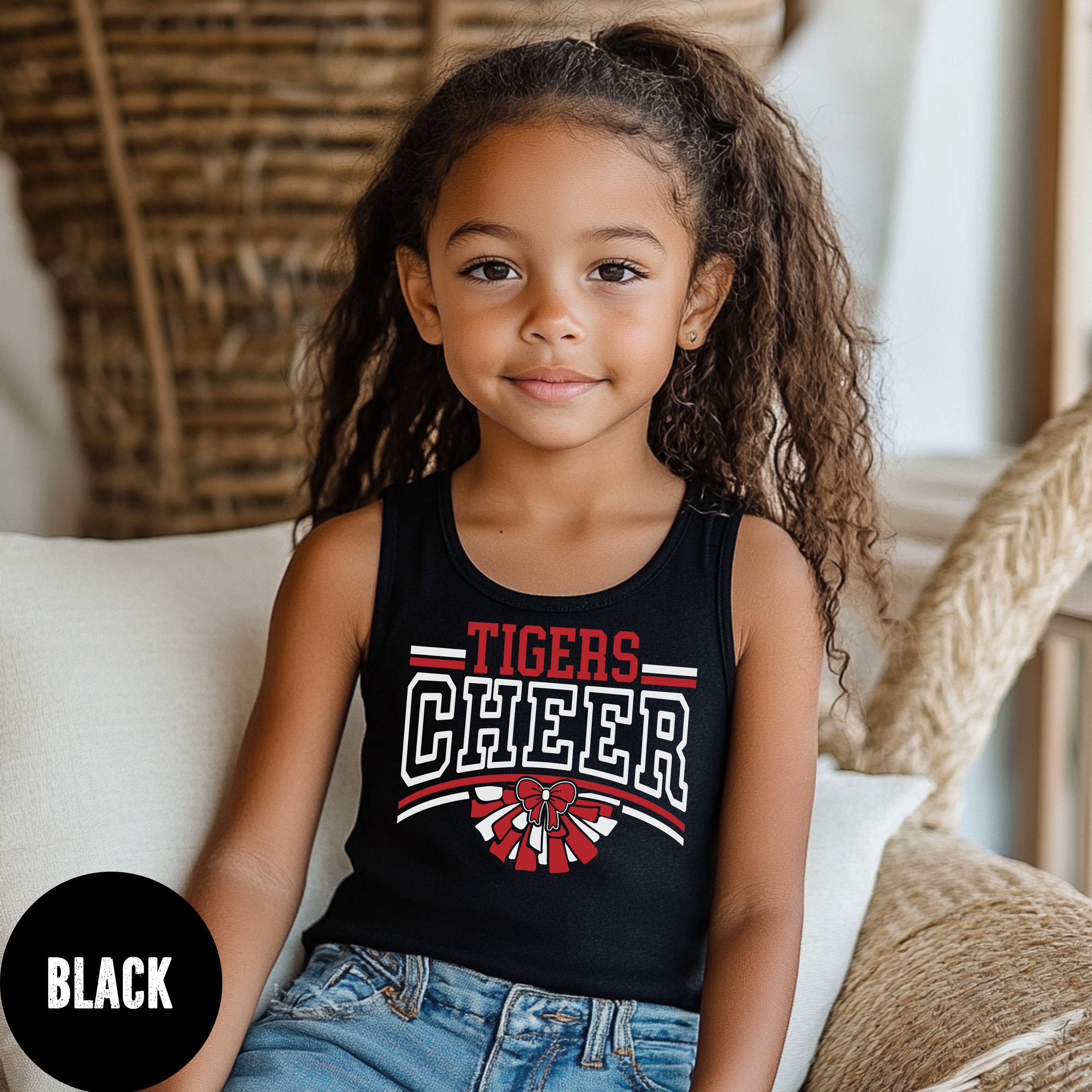 Youth Custom Cheer Tank Top | Kids Cheerleading Pom Pom Design ...