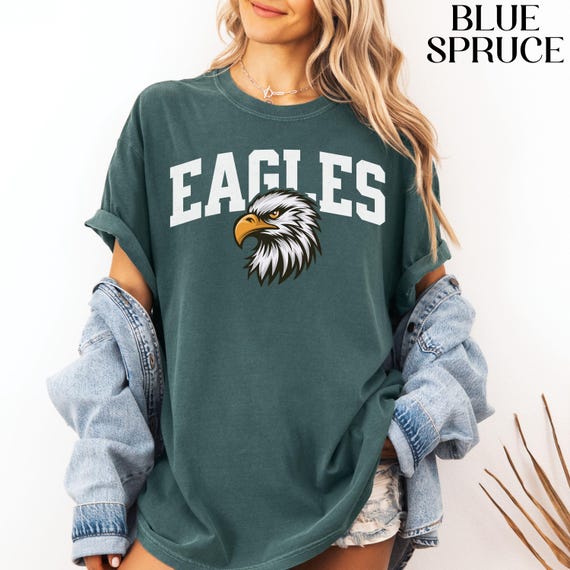 Eagles Mascot T-Shirt, Comfort Colors® Retro Eagles Tshirt, Eagles Fan Gift, Eagles School Mascot T-shirt, Eagles Football Mascot T-shirt