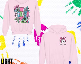 Custom Soccer Hooded Sweatshirt, Gift For Kid's, Girl's Soccer Hooded Sweatshirt Personalized