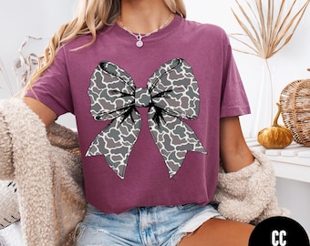 Camo Bow Shirt, Comfort Colors® Camouflage Coquette Shirt, Military Wife Shirt, Hunting Wife Shirt, Camo Lovers Shirt, Cute Fall shirt