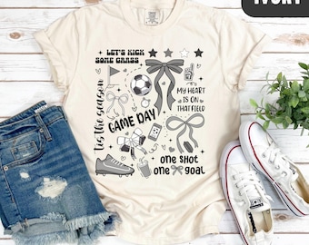 Soccer Coquette T-shirt, Comfort Colors® Soccer Player T-Shirt, Soccer Mama Tee, Trendy Soccer Tee, Game Day Soccer Tee, Soccer Mom Tee