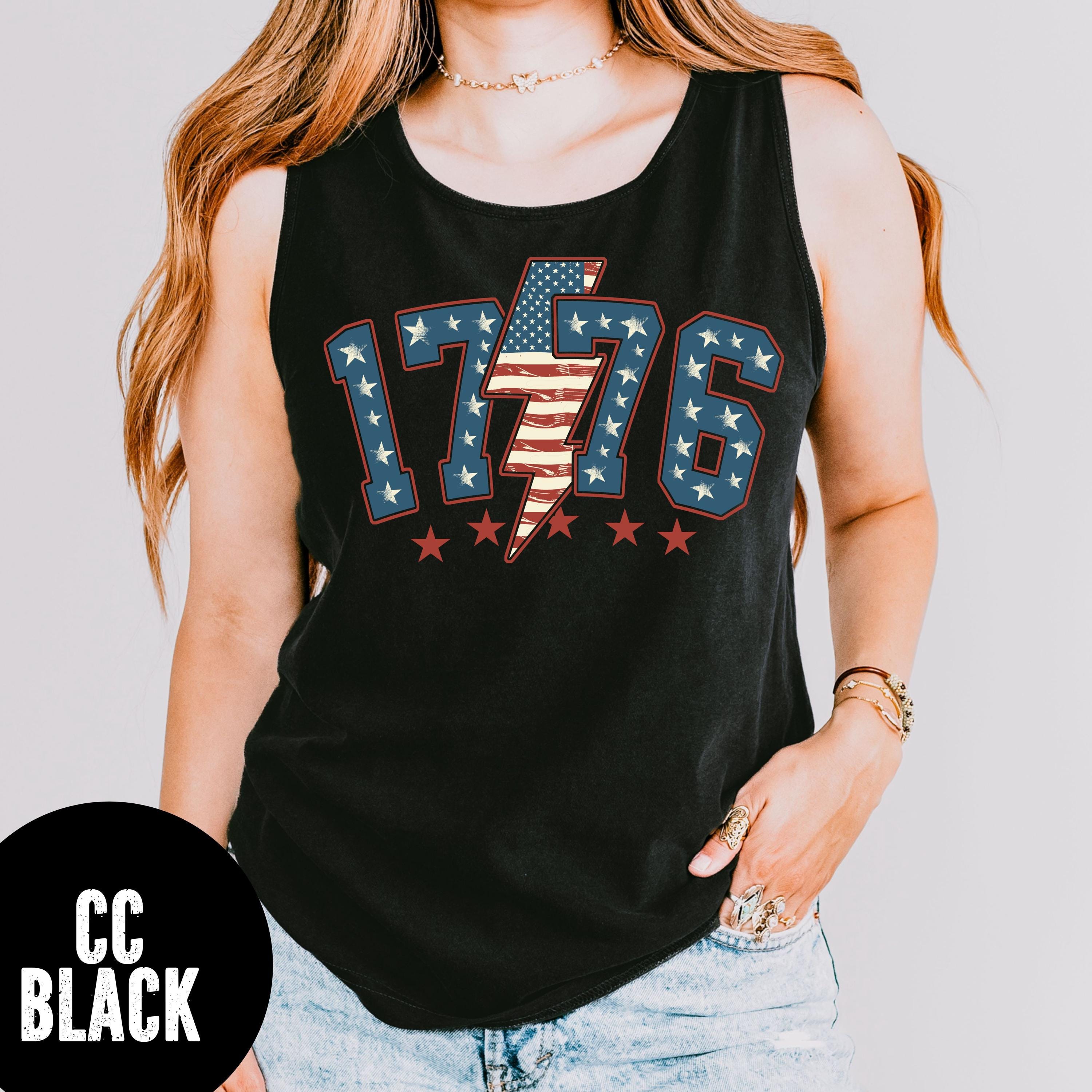 Retro 1776 Lightning Bolt Tank Top, Comfort Colors® 4thof