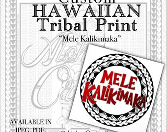 MELE KALIKIMAKA, diseño DIGITAL navideño hawaiano