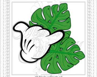 Diseño de planta monstera tropical de Disney Mickey/Hawái @ByAlohaCrishell