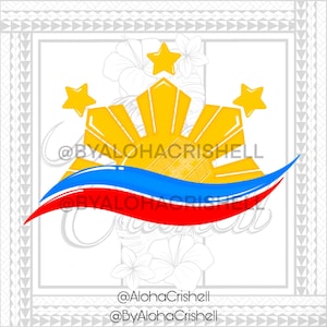 Filipino Flag with Tribal Graphic Design @ByAlohaCrishell digital file