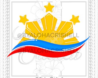 Bandera filipina con diseño gráfico tribal Archivo digital de @ByAlohaCrishell