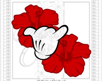 Diseño de Mickey Tropical/Hibisco Hawaiano de Disney @ByAlohaCrishell