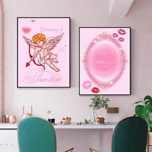 trendy coquette wall art set of 3 posters - printable