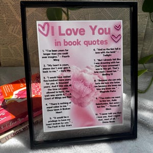 I Love You in Book Quotes Physical Book Print 8.5&quot;x11&quot;