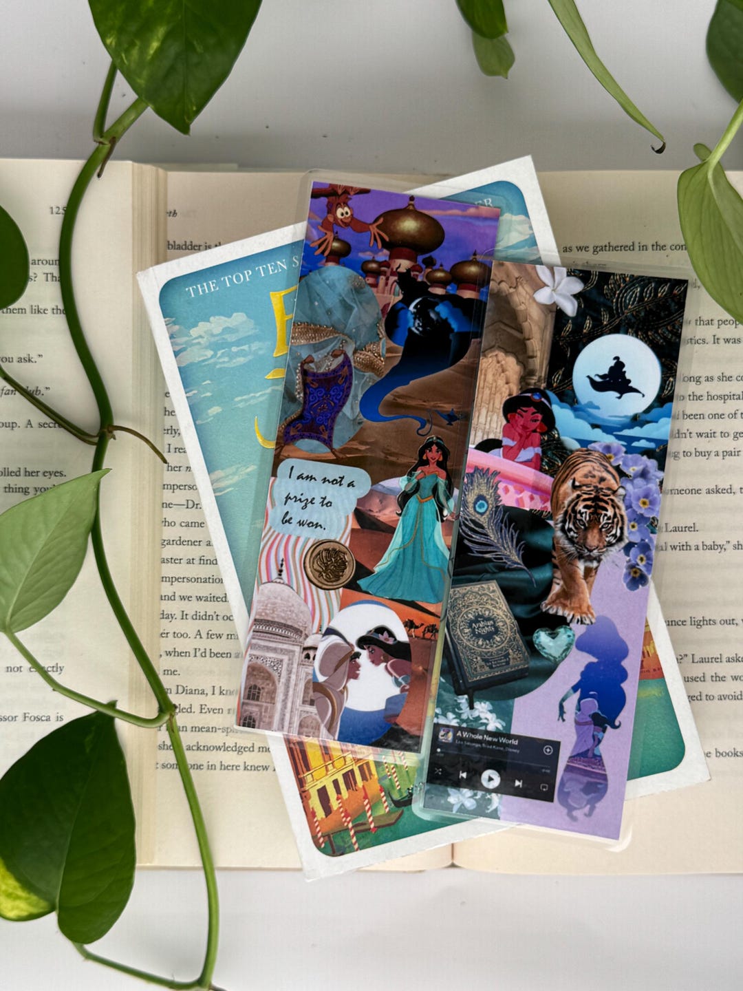 Jasmine Aladdin Disney Princess Double Sided Bookmark - Etsy