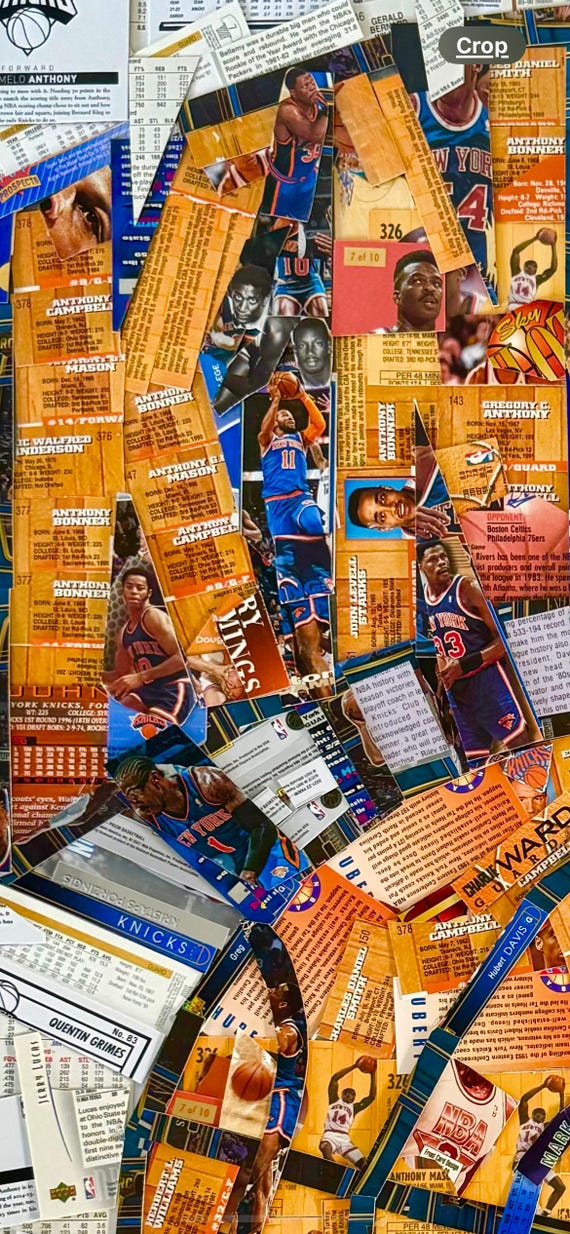 New York KNICKS Mosaic Collage Poster - Wall Art Made With Real