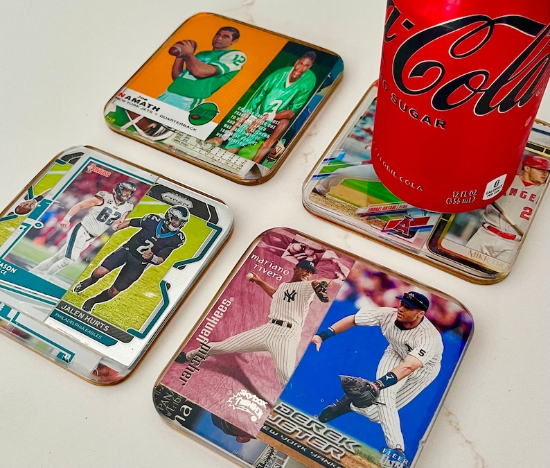 Drink COASTERS Made of Real SPORTS CARDS Card Coasters Pick Your Teams