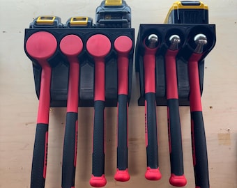 Wall or drawer mount Icon dead blow hammer organizer.