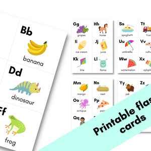 Printable flash cards for toddlers, busy book, montessori, homeschool worksheet
