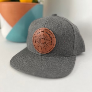 Little ray of sunshine leather patch hat toddler snapback baby snapback