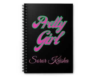 Pretty Girl Personalized Journal, Alpha Kappa Alpha Notebook,Probate Gift, A K A Gift, A K A Journal, A K A  Paraphernalia