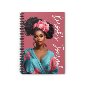 Personalized Journal Notebook For Women, African American Journal, Black Woman Journal,  Prayer Journal, Spiral Notebook - Ruled Line