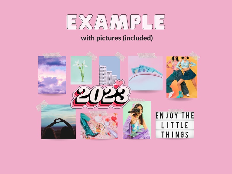 Pink Vision Board Template Canva 2023 Goals Board / Etsy Ireland