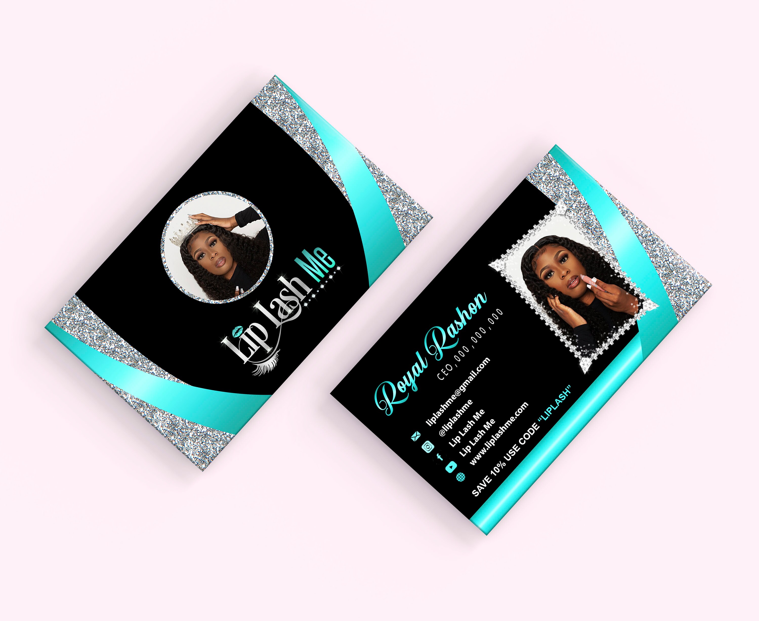 Bling Business Cards, Beauty Business Card, Glitter Sparkle Business