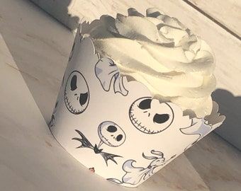 Jack Skellington HALLOWEEN!  Cupcake Wrappers Scalloped Edge Smooth Finish