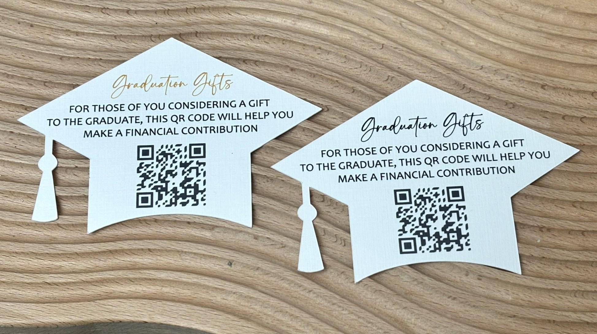 Printed & Shipped QR Code Graduation Gift Card Invitation Insert - Etsy