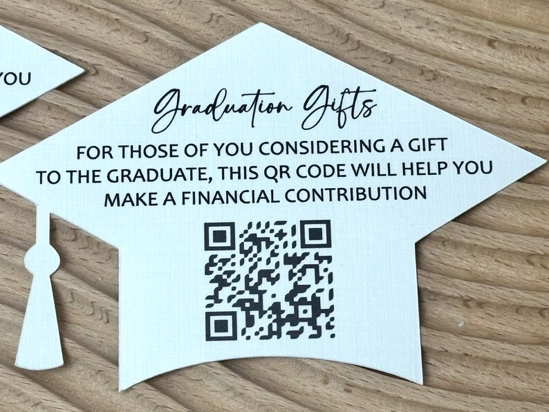 Printed & Shipped QR Code Graduation Gift Card Invitation Insert - Etsy