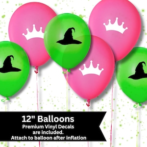 Wicked Movie Theme Party Balloons Witch Pink & Green Party Decor for Magical Events Plates Balloons Straws Napkins