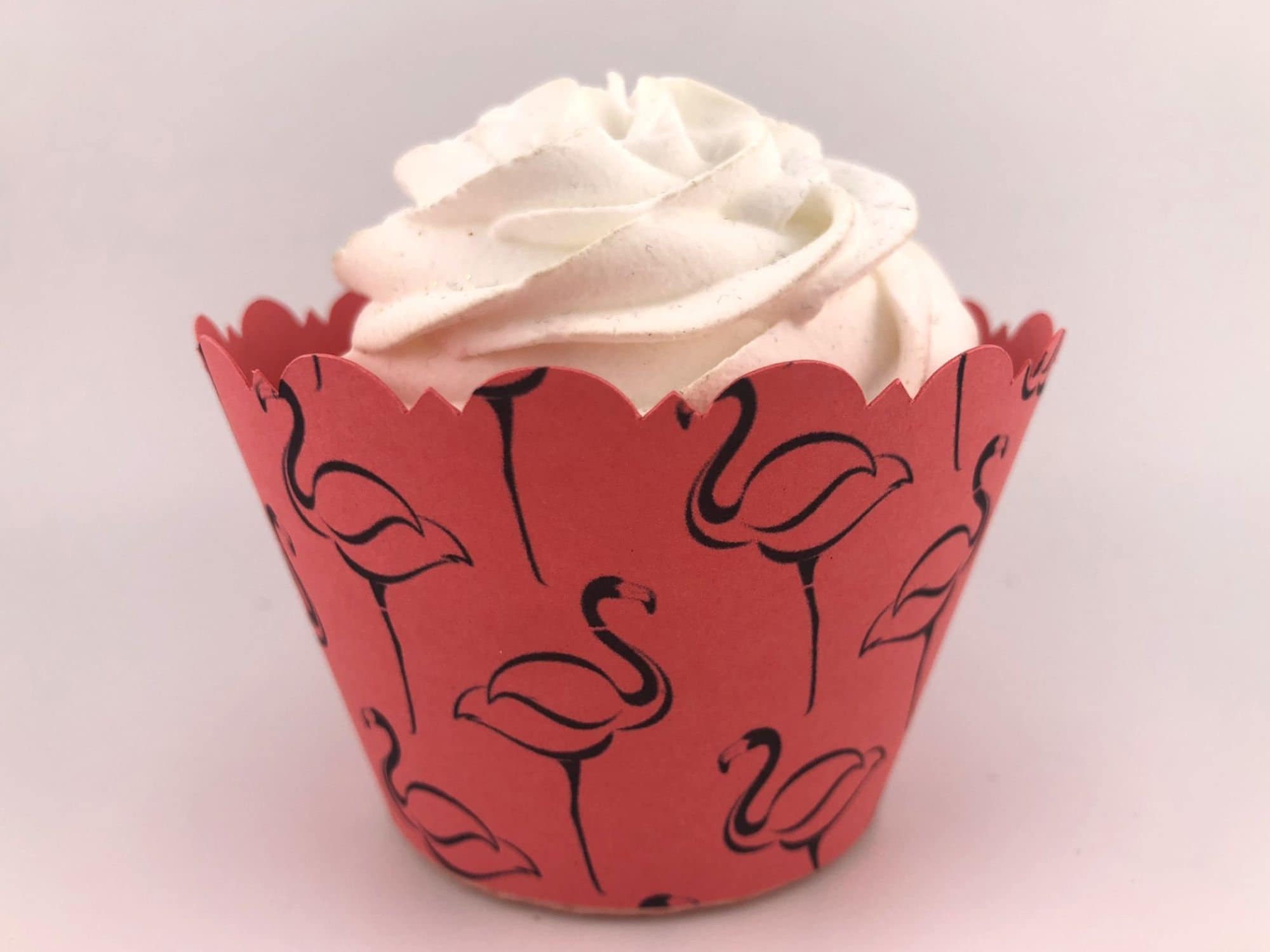 FLAMINGO TROPICAL Cupcake Wrappers Scalloped Edge Smooth Finish Baby Shower Baby Pink Flamingo Party Theme