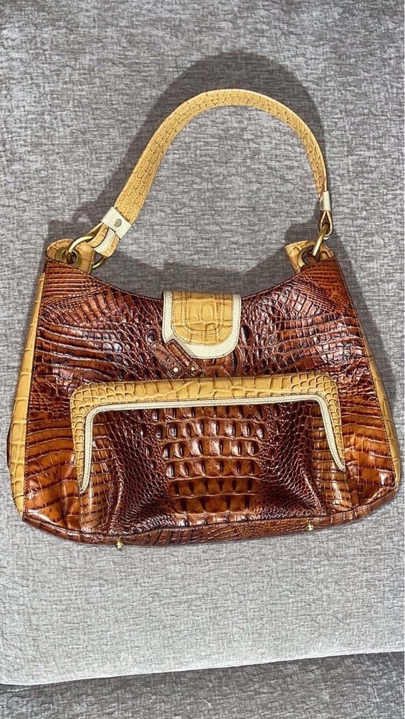 VINTAGE BRAHMIN HANDBAG brown beige