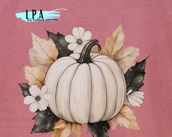 Neutral pumpkin T Shirt, Fall Pumpkin, Women Thanksgiving, Autumn simple graphic, Southern Fall, Pumpkin hoodie, Floral Pumpkin sweatshirt