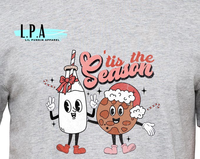 Christmas Cookie Shirt, Merry Christmas, funny holiday Shirt, Milk and Cookies for Santa, Gifts for mom, Gifts for mom dad, Tis The Season