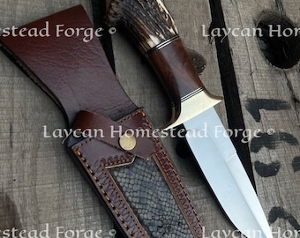 Handgjord jaktkniv i D2-stål: Vikingastil med läderslida