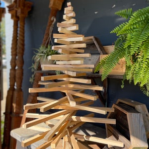 Reclaimed Wood Christmas Tree, Wood Holiday Tree, 3ft