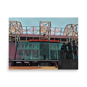 Old Trafford Print - Manchester United poster, Old Trafford wall art, Manchester United print, Old Trafford poster, Manchester United gift