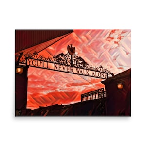 Liverpool FC Print - Anfield - Liverpool FC Wall Art - Premier League - Football Print - Soccer Print - Youll Never Walk Alone