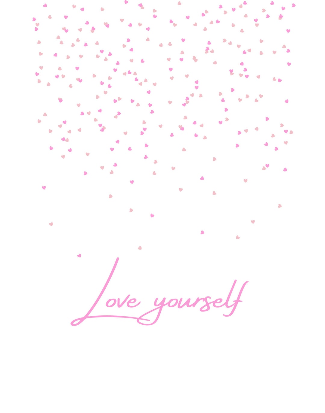 Cute Love Yourself Printable in PINK Self-love Wall Art - Etsy