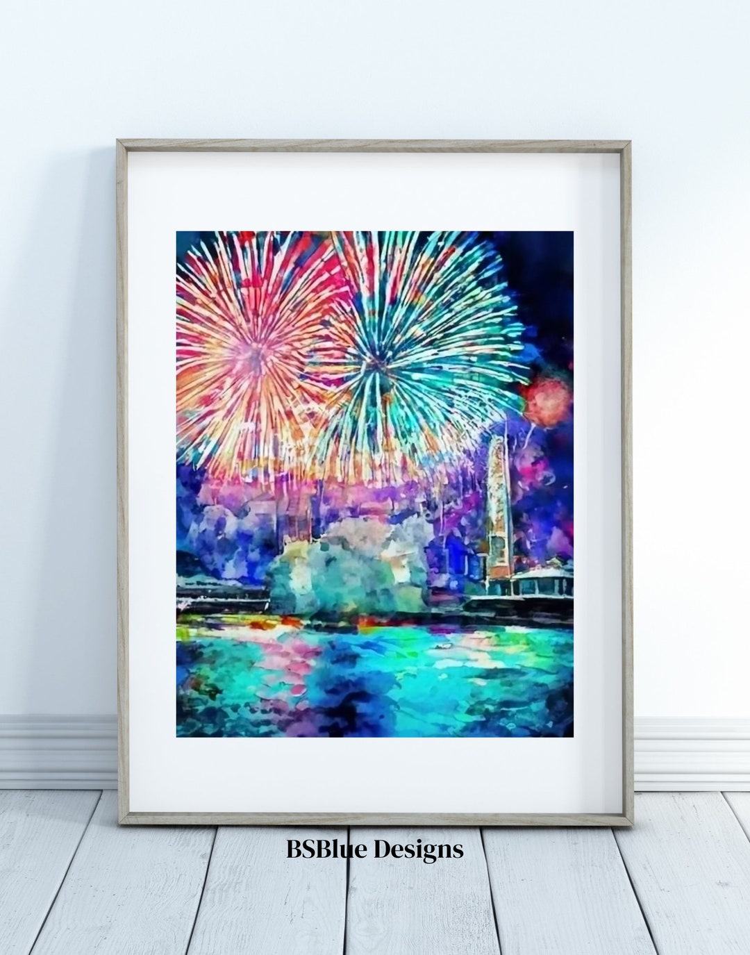 Patriotic Wall Art With Fireworks for Independence Day and Freedom - Etsy