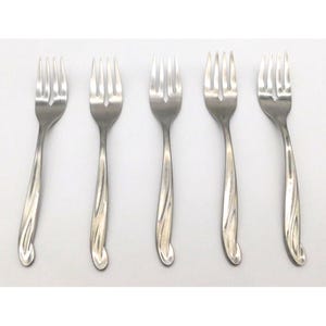 Lot of 5 International Stainless USA Salad Forks Space Pattern 6.25&quot;