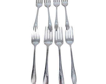 Lot of 8 Oneida Community Lady Hamilton Silverplate Dessert Forks 6.25"