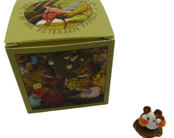 Wee Forest Folk Ghost Mouse Figurine Candy Corn Kid 2003 Annette Petersen Boxed
