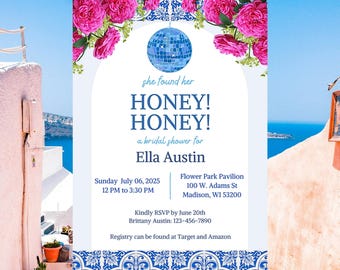 Editable Mamma Mia Bridal Shower Invitation, Dancing Queen Invite, Mamma Mia Theme, Digital Invite Template, Mama Mia Bridal Shower Template