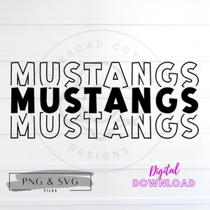 Mustangs SVG Files, Mustangs PNG Files, Mustangs Sublimation