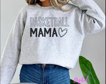 Basketball Mama PNG, basketbal moeder SVG, basketbalbestanden, sport mama png, bestanden voor Silhouette en Cruict