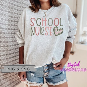 School Nurse PNG,  School Nurse SVG, Boho Nurse PNG, Boho, Boho Sublimation, Boho Nurse T-shirt, Files for Silhouette and Cruict