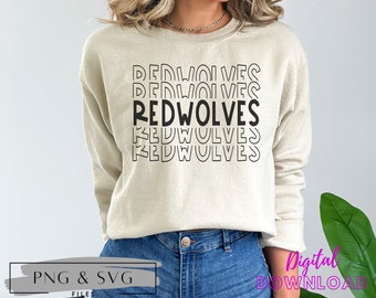 Lobos rojos SVG, Lobo rojo PNG, Lobo rojo SVG, Estado de Arkansas, Lobos rojos png