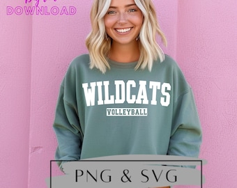 Wildcats SVG and PNG, Wildcats Volleyball SVG, Volleyball svg, Volleyball png